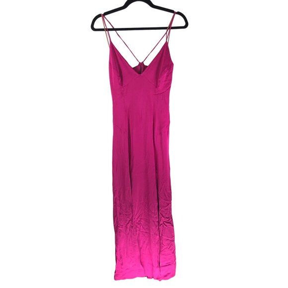 Manning Cartell Facetime Slip Gown Fuchsia Dress Spaghetti Straps Open Back US 8 - Picture 5 of 8